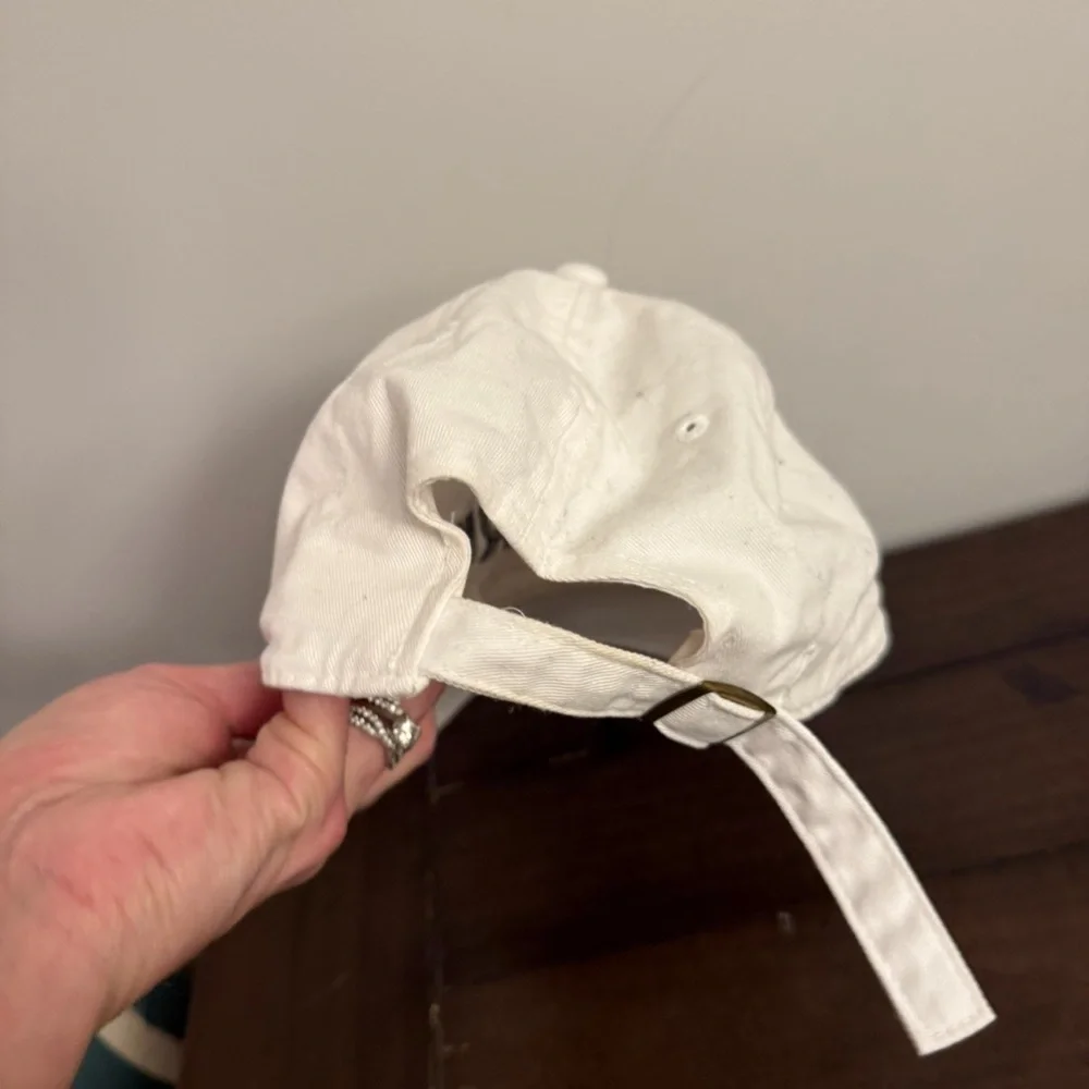 American Needle New York White Cotton Dad Hat Adjustable Strap